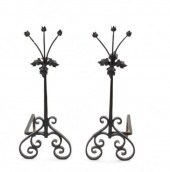 A PAIR OF BAROQUE STYLE WROUGH