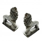 A PAIR OF BAROQUE STYLE STONE