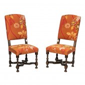 A PAIR OF BAROQUE STYLE OAK HI