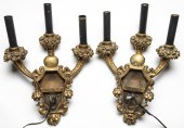 A PAIR OF BAROQUE STYLE GILT B