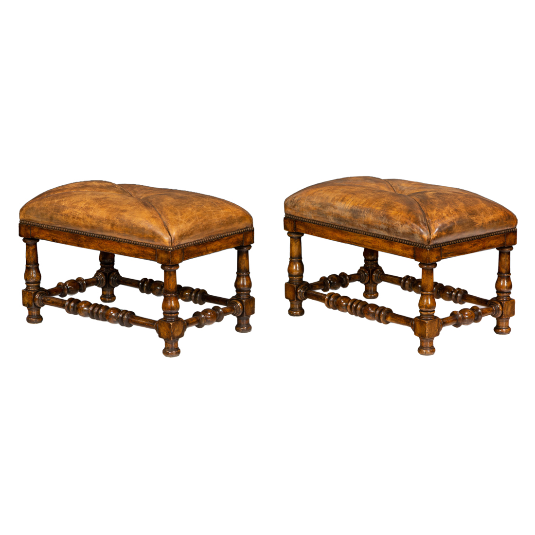 A PAIR OF BAROQUE STYLE BENCHES A