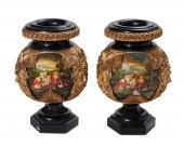 A PAIR OF BAROQUE-STYLE MARBLE