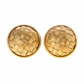 A PAIR OF BASKETWEAVE DOME CLI