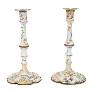 A Pair of Battersea Enameled