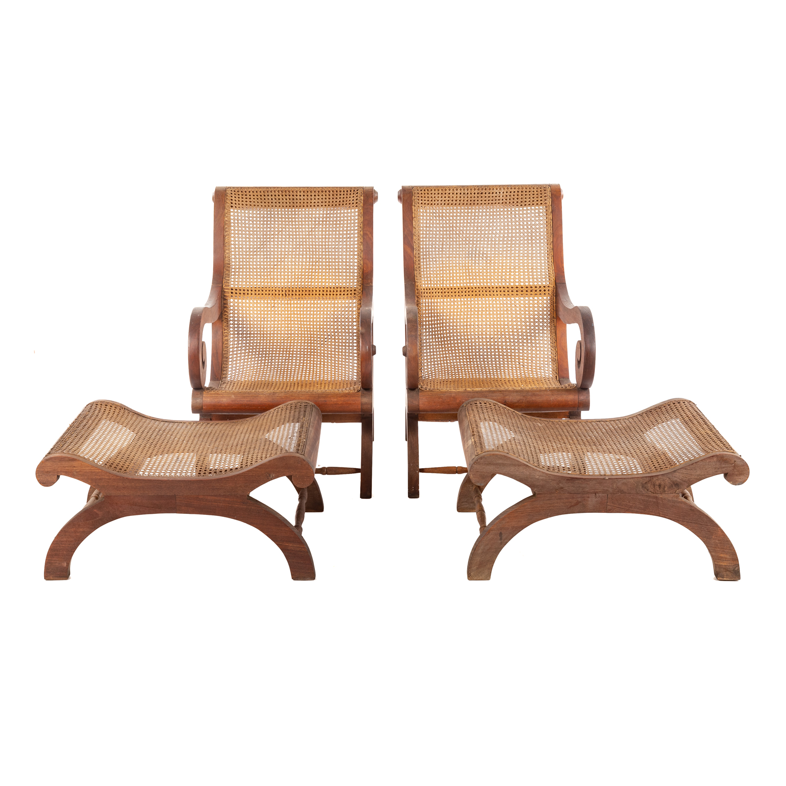 A PAIR OF BAUER CAMPECHE CHAIRS &
