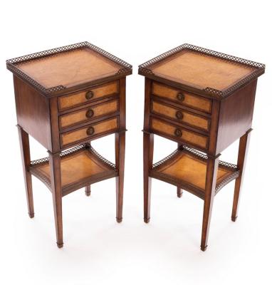 A pair of bedside tables by