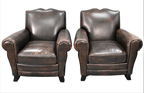 A PAIR OF BERNHARDT LEATHER