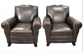 A PAIR OF BERNHARDT LEATHER UP