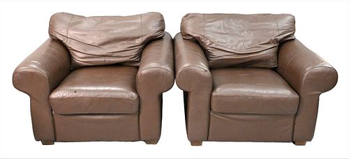 A PAIR OF BERNHARDT LEATHER