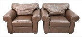 A PAIR OF BERNHARDT LEATHER UP