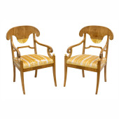 A PAIR OF BIEDERMEIER SIDE CHA