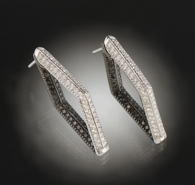 A Pair of Black and White Diamond