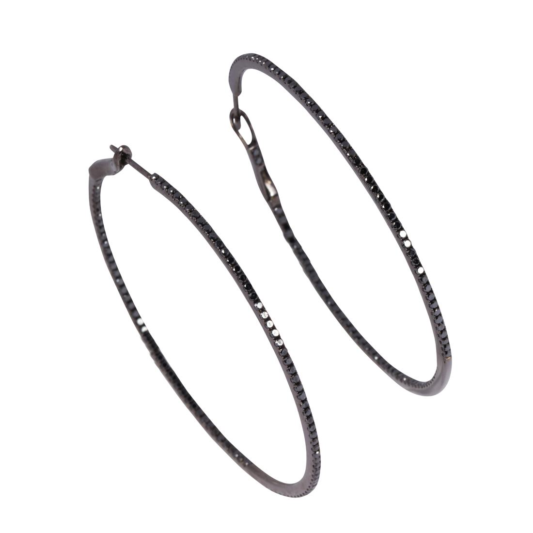A PAIR OF BLACK DIAMOND AND
