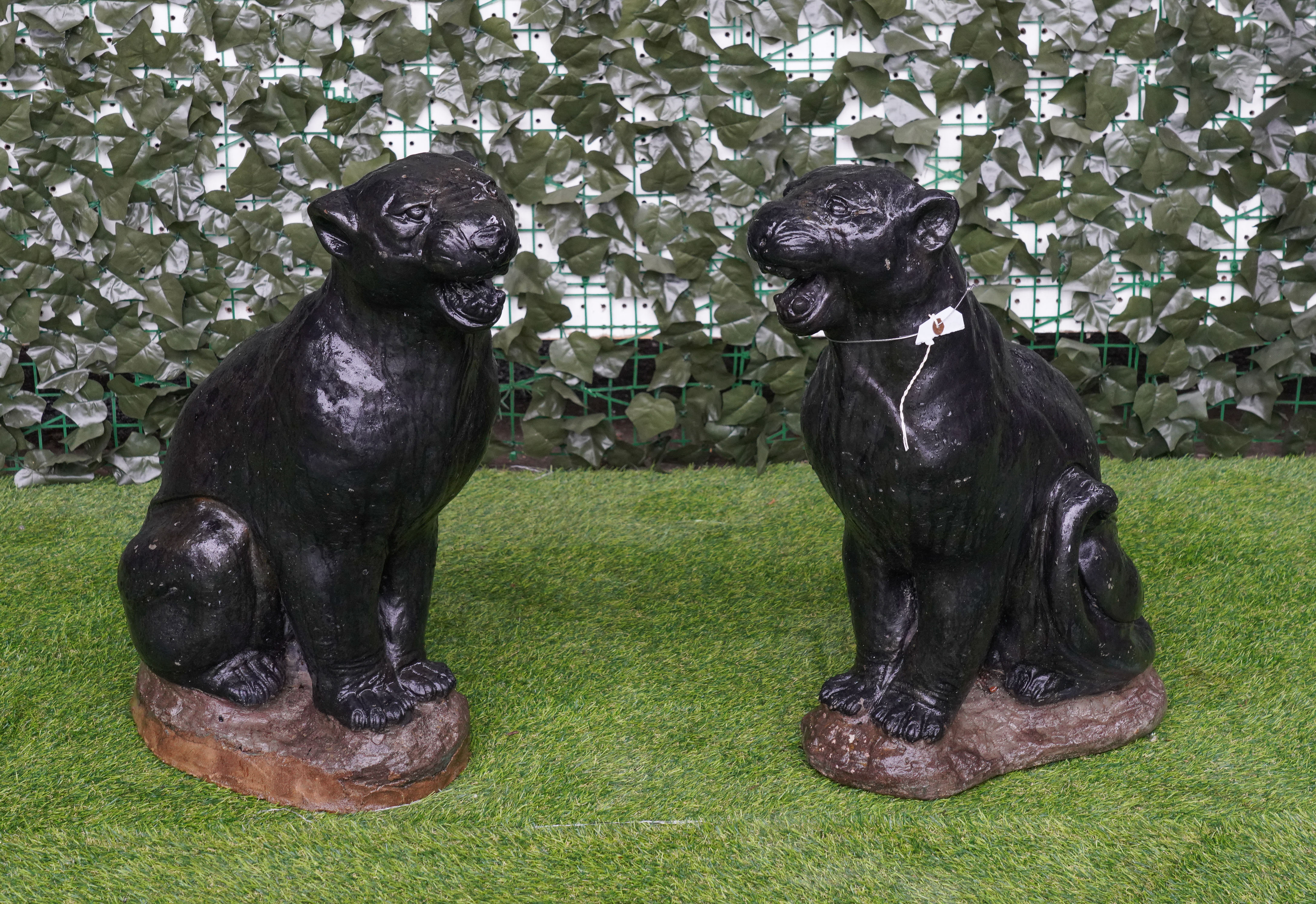 A PAIR OF BLACK PAINTED