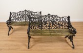 A PAIR OF BLACK PAINTED CAST A