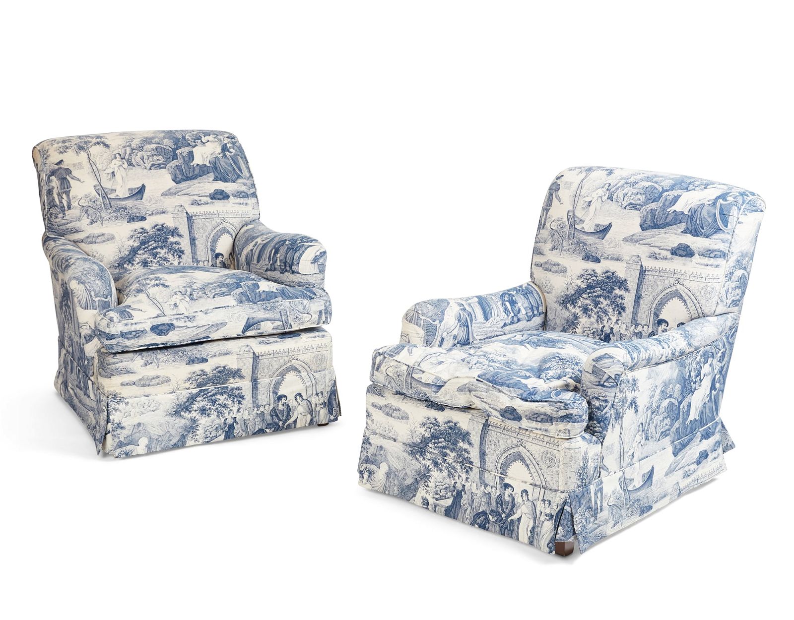 A PAIR OF BLUE AND WHITE