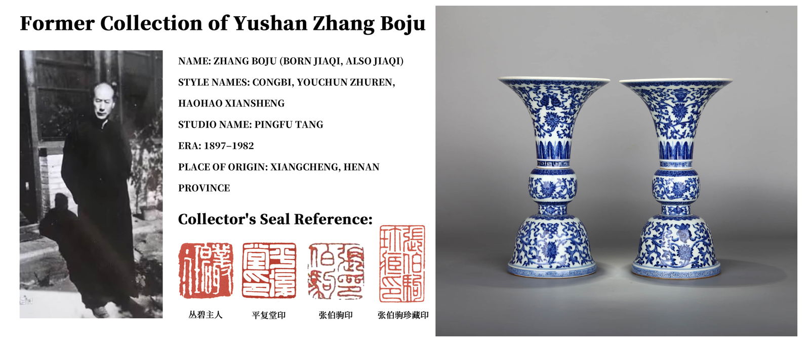 A PAIR OF BLUE AND WHITE 'BABAO'