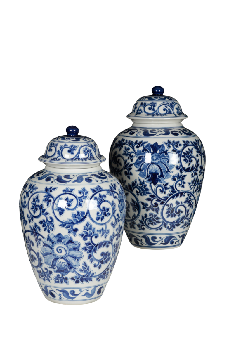 A PAIR OF BLUE AND WHITE