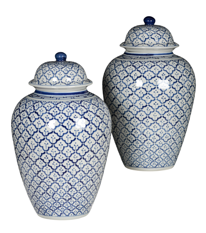 A PAIR OF BLUE AND WHITE