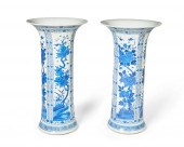A PAIR OF BLUE AND WHITE PORCE