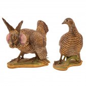 A PAIR OF BOEHM PAINTED BISQUE