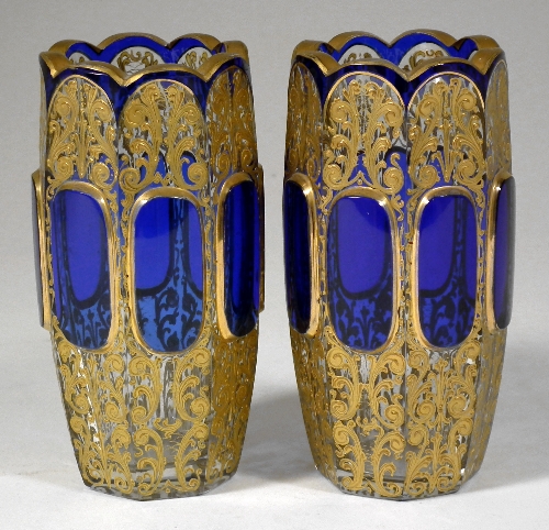 A pair of Bohemian blue flashed and