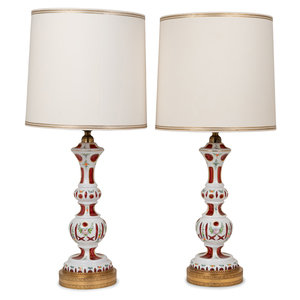A Pair of Bohemian Enameled White