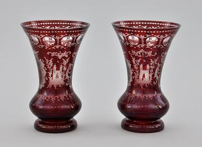 A Pair of Bohemian Glass Vases