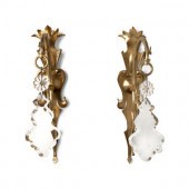 A Pair of Brass and Cut Glass