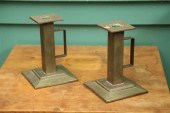 A PAIR OF BRASS ARTS AND CRAFT