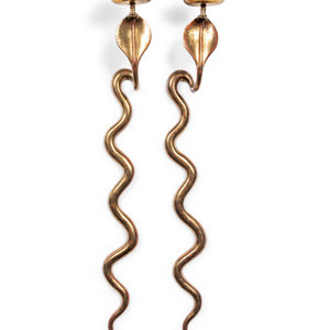 A Pair of Brass Cobra