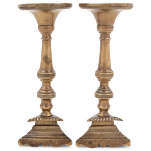 A Pair of Brass Prickets 19th