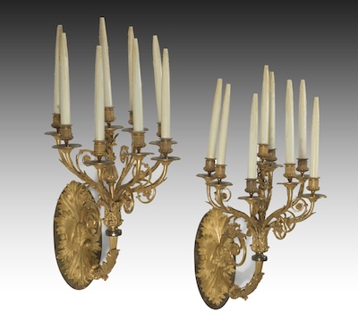 A Pair of Bright Finish Cast Bronze