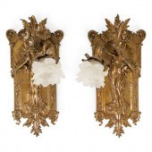 A Pair of Bronze Art Nouveau F