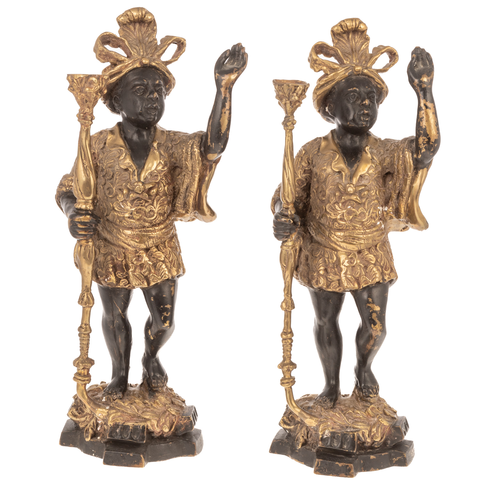A PAIR OF BRONZE BLACKAMOOR FIGURES