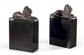 A PAIR OF BRONZE FIGURES OF RE