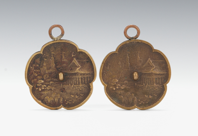 A Pair of Bronze Miniature Mirror