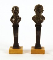 A PAIR OF BRONZE TERMS JULIUS