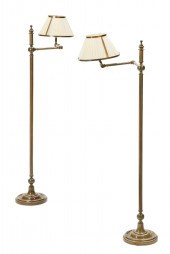 A PAIR OF BRUSHED BRASS ADJUST