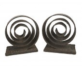 A PAIR OF BRUTALIST-STYLE IRON