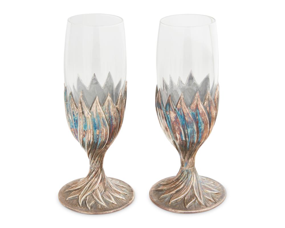 A PAIR OF BUCCELLATI "FLOWER"