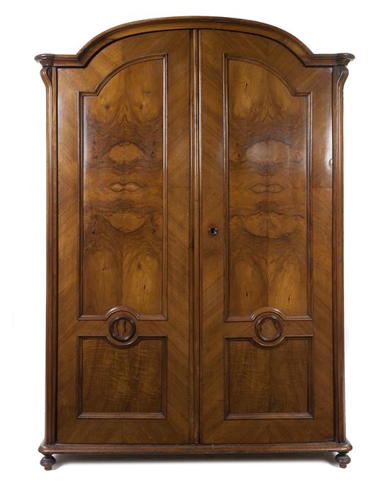 *A Pair of Burl Walnut Armoires