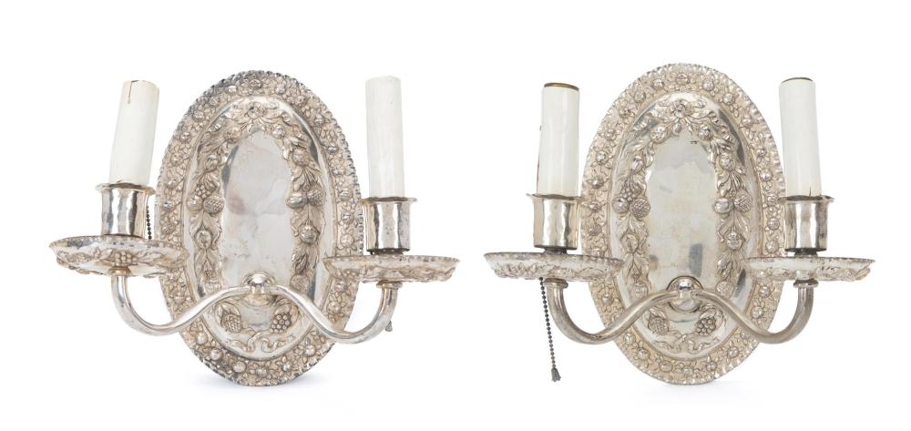 A PAIR OF CALDWELL SILVER PLATED