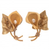 A PAIR OF CALLA LILY EARRINGS
