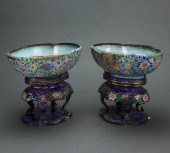 A PAIR OF CANTON ENAMELED META