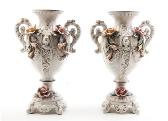 * A Pair of Capodimonte Ceramic