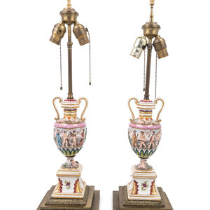 A Pair of Capodimonte Porcelain