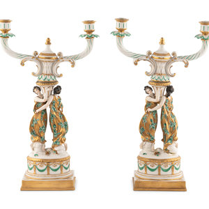 A Pair of Capodimonte Porcelain