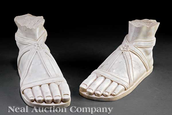 A Pair of Carrara Marble Feet