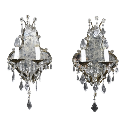 A pair of cartouche shaped mirror